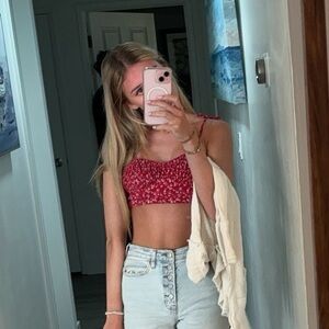 Red Princess Polly Crop Top